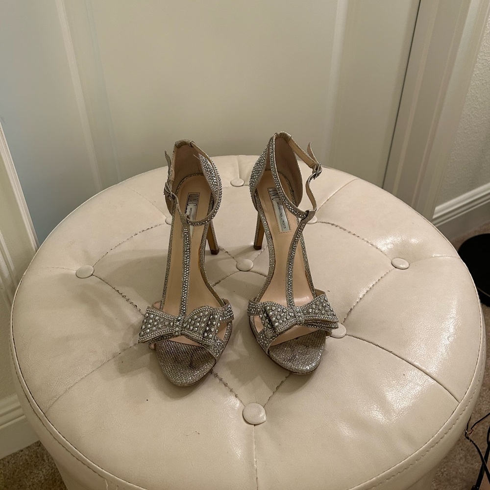 INC Reesie rhinestone bow sandal heels